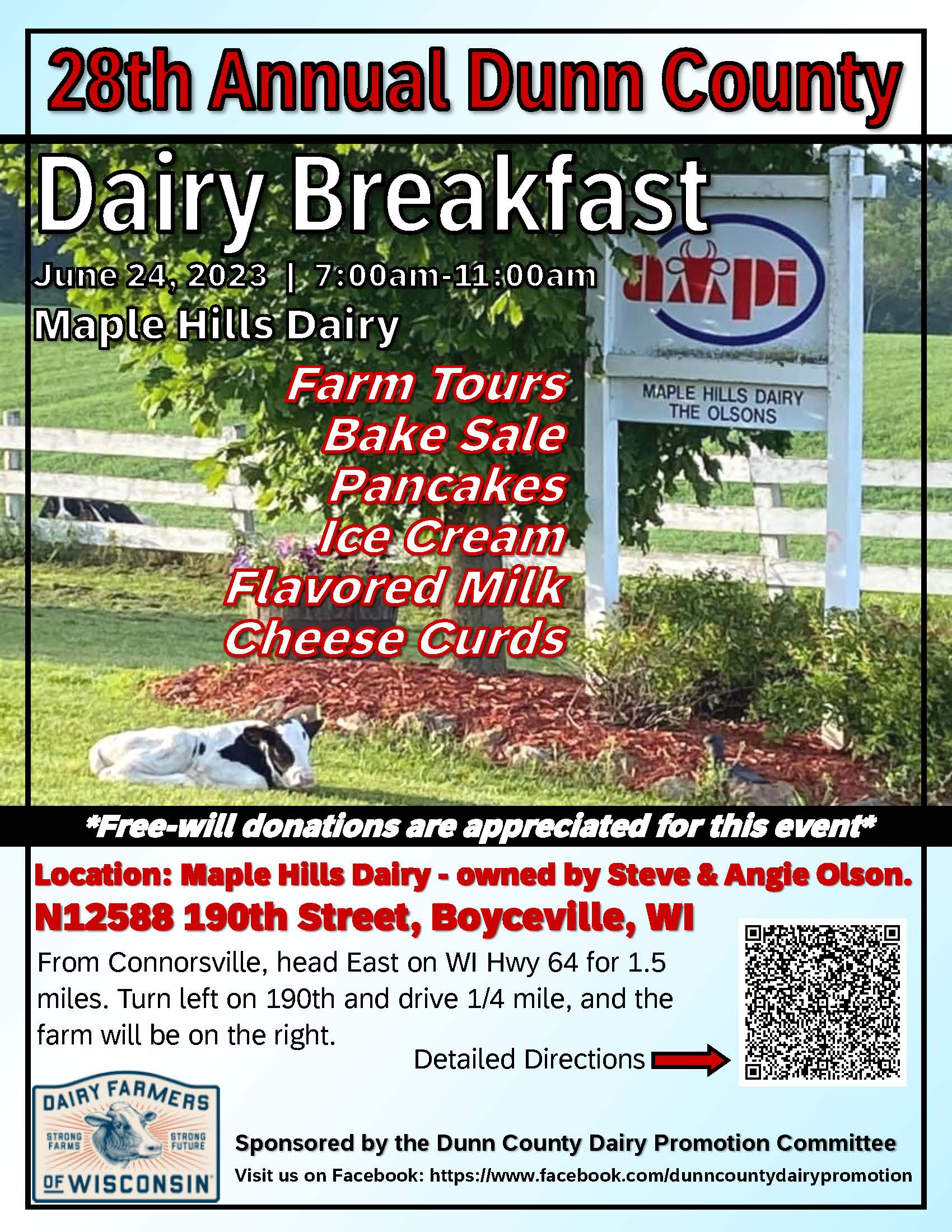 28th Annual Dunn County Dairy Breakfast Extension Dunn County