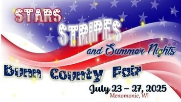 dunn county fair flyer with stars and stripes
