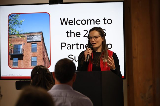 An Extension Educator presenting at the 2026 partnership summit